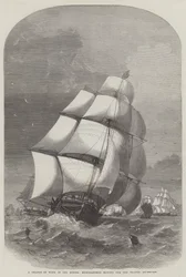 A Change of Wind in the Downs, Merchantmen making for the Thames